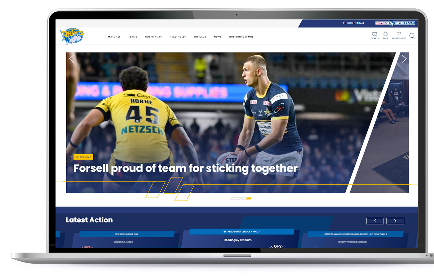 Leeds Rhinos Website Design